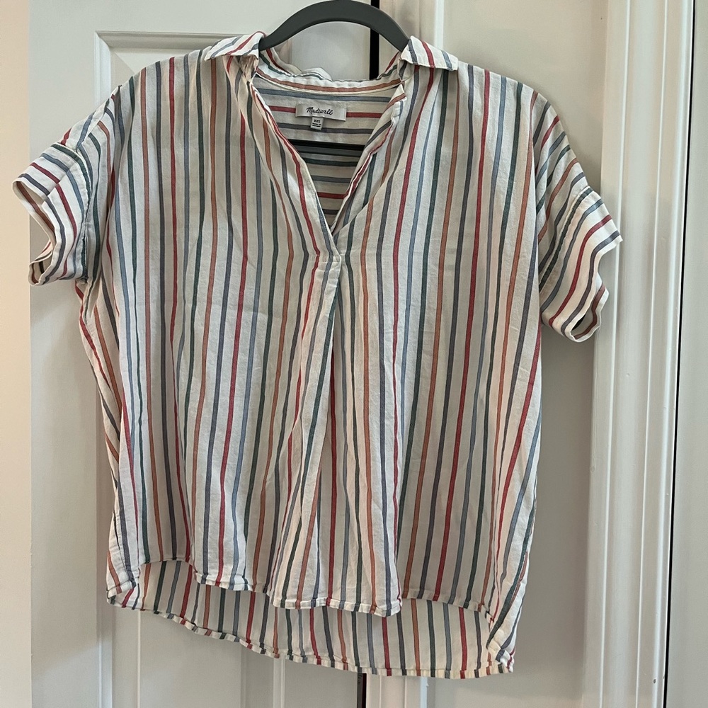 🌞LIGHTWEIGHT STRIPED MADEWELL BLOUSE🌻
